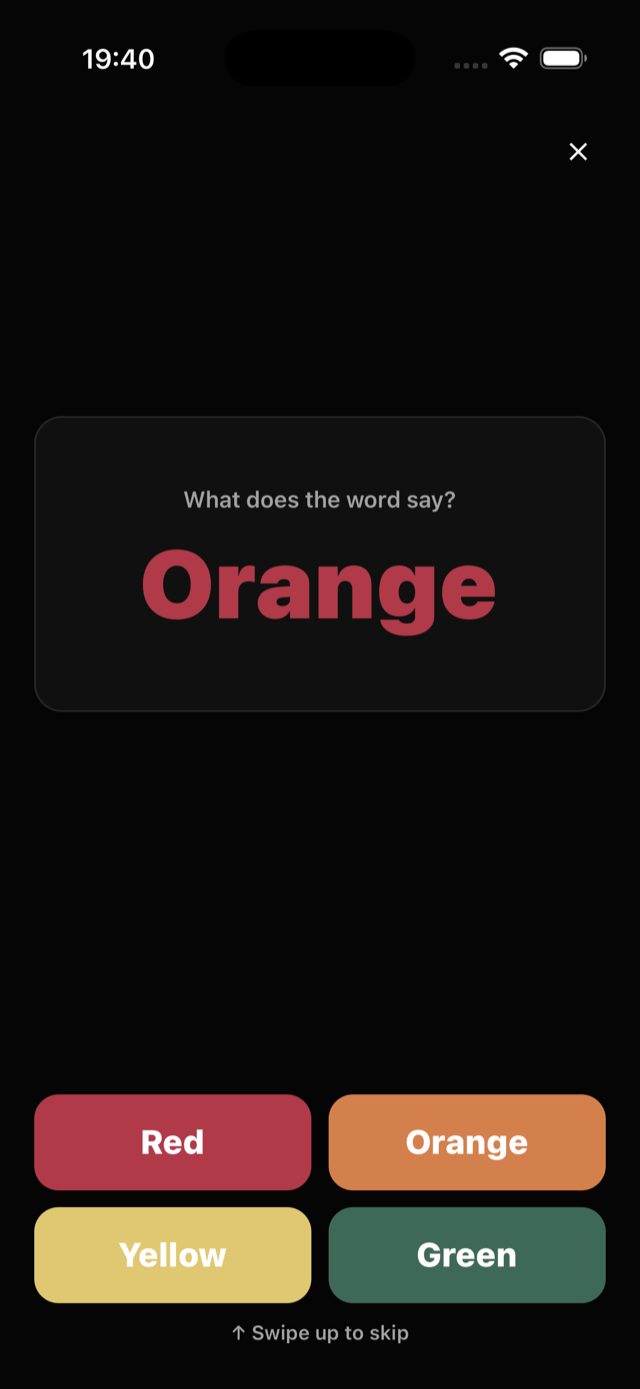 Name the Color exercise