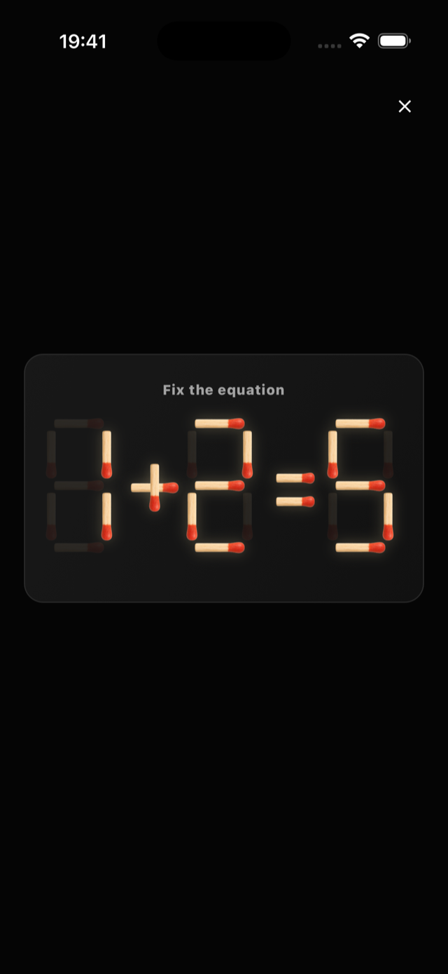 Sticks puzzle exercise