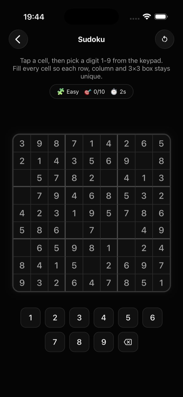 Sudoku exercise